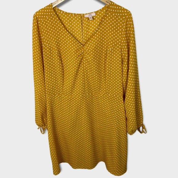 Como Vintage Bohemian Mustard Yellow Polka Dot Summer Dress Size‎ XL Sundress - Picture 6 of 16